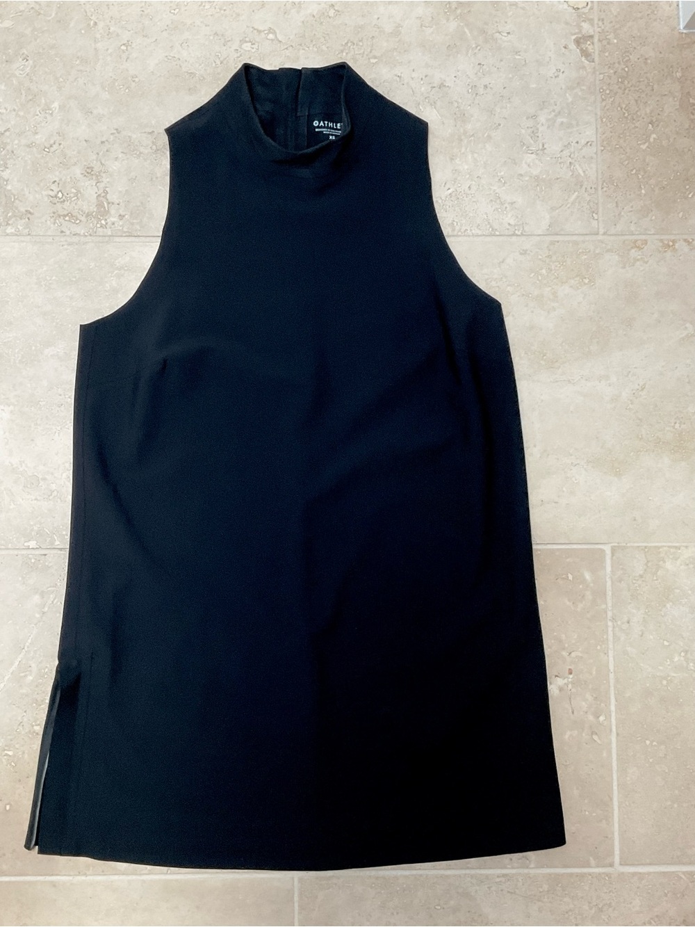 Athleta Black Sleeveless Mock Neck Midi Dress XS